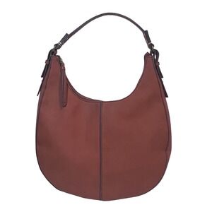 Brown Faux Leather Hobo Shoulder Bag by ANA Stylish Tote Bronze‎ Carmel